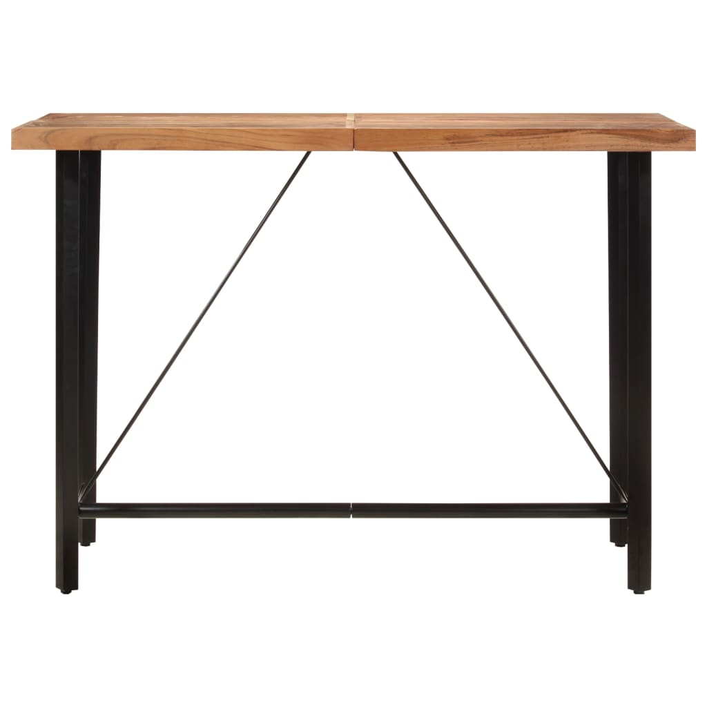 Mesa Alta De Hierro Y Madera Maciza De Acacia 150x70x107 Cm_0
