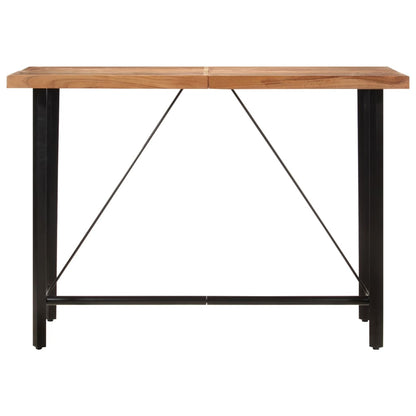 Mesa Alta De Hierro Y Madera Maciza De Acacia 150x70x107 Cm_0