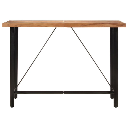 Mesa Alta De Hierro Y Madera Maciza De Acacia 150x70x107 Cm_0