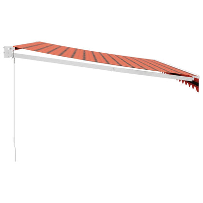 Toldo Retráctil Aluminio Y Tela Naranja Y Marrón 4,5x3 M_3