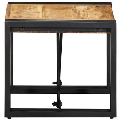 Mesa De Centro 40x40x35 Cm Madera Maciza De Mango Rugoso_1