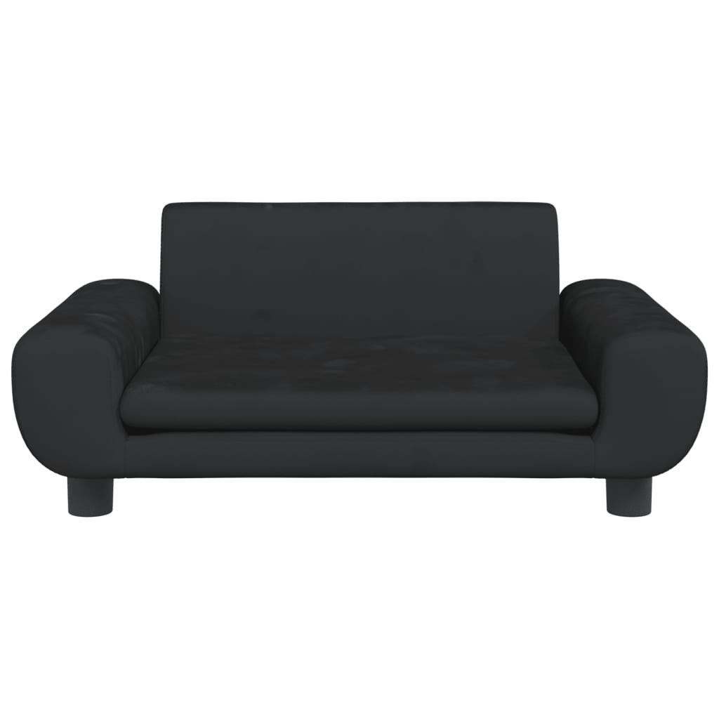 Cama Para Perros De Terciopelo Negra 70x45x33 Cm / Vetonek_0