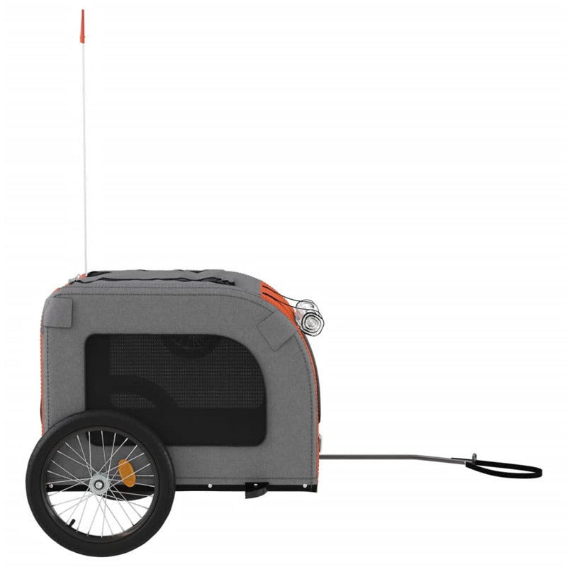 Vidaxl Remolque De Bicicleta Mascotas Hierro Tela Oxford Rojo Gris_5