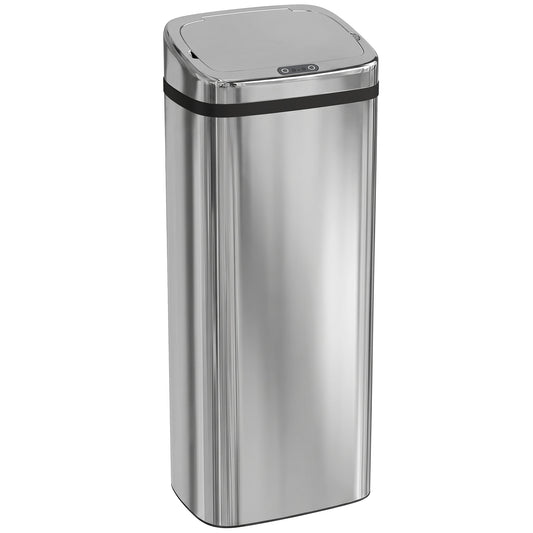 Caixote De Lixo Homcom Prata Aço Inoxidável E Abs 33x25x84cm_0
