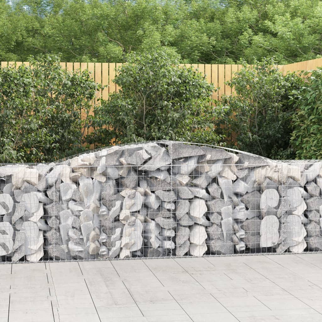 Cestas De Gaviones 25 Uds Forma De Arco Hierro 400x50x80/100 Cm_1