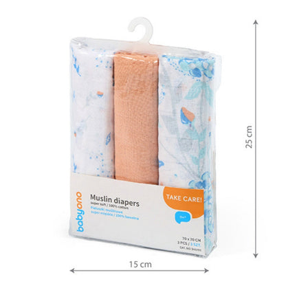 Babyono Pack 3 Muselinas Natural Algodón 70x70 Cm | Suavidad Imprescindible Para Cada Día_2