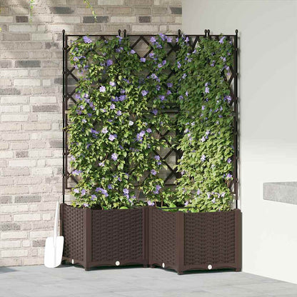 Vidaxl Maceta De Jardín Con Enrejado 3 Pcs Marrón 80 X 80 X 143 Cm Pp_1