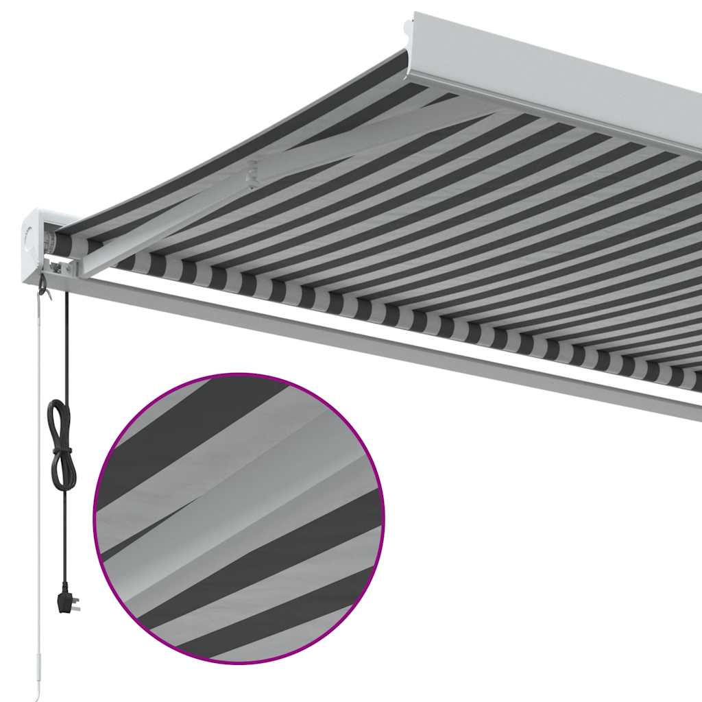 Toldo Retráctil Aluminio Y Tela Antracita Y Blanco 3,5x2,5 M_5