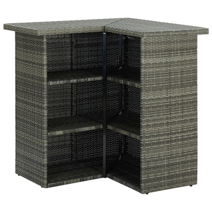 Mesa Alta De Bar De Esquina Ratán Sintético Gris 100x50x105 Cm_2