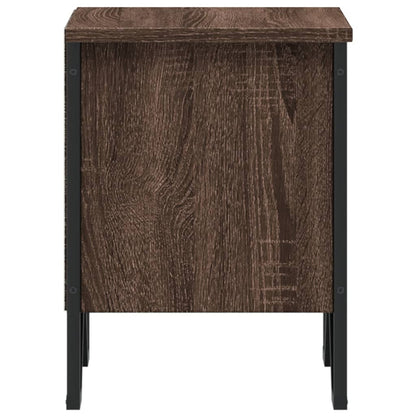 Mesita De Noche Madera De Ingeniería Marrón Roble 40x30x40 Cm_4