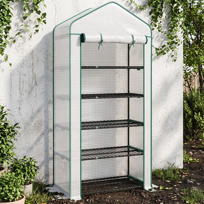 Invernadero De Jardín Outsunny Pe, Acero Blanco 90x49x193cm 845-937v00wt_1