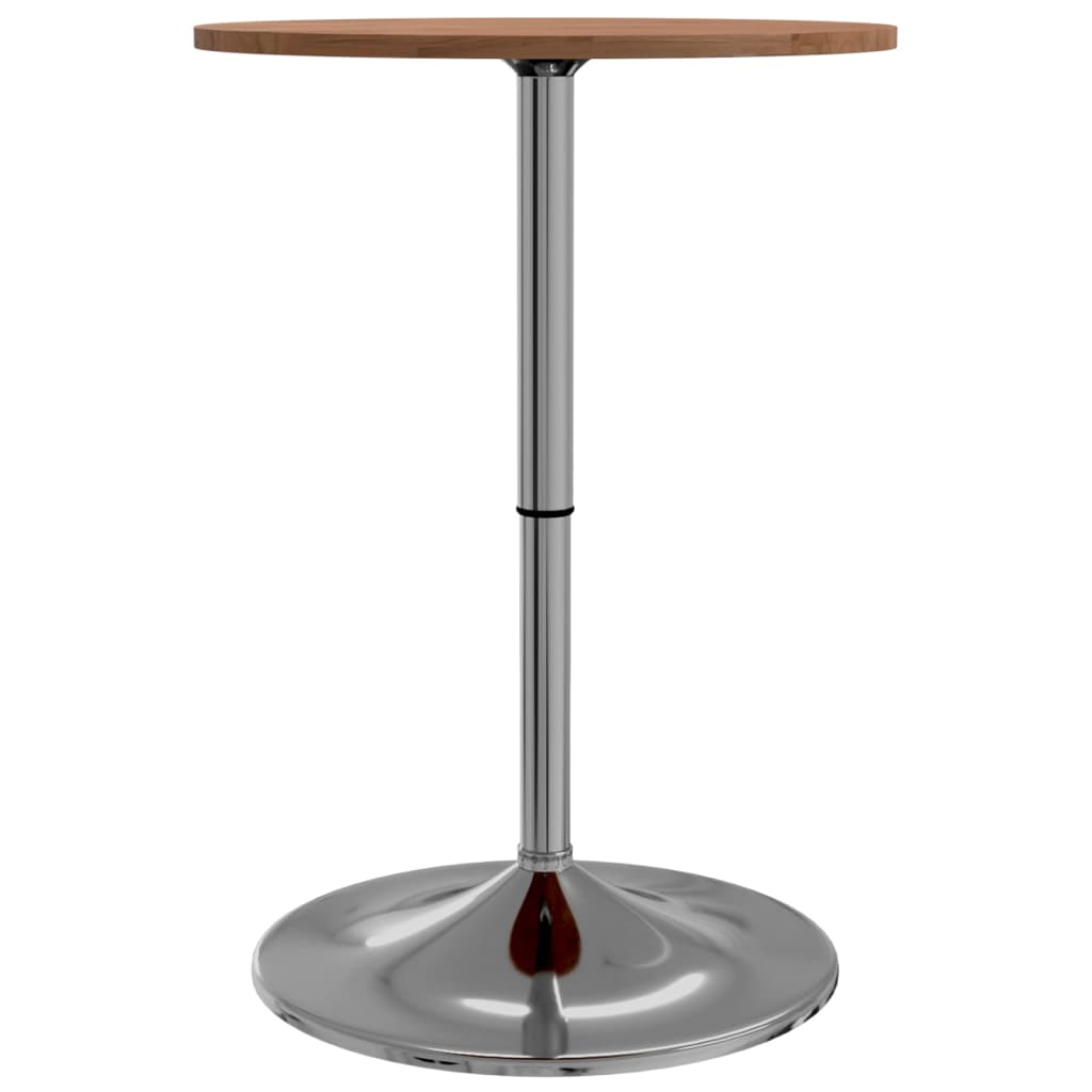 Mesa Alta De Madera Maciza Roble Marrón Claro Ø50x89,5 Cm_4