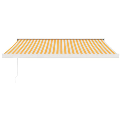 Toldo Retráctil Aluminio Y Tela Blanco Y Amarillo 3x2,5 M_2