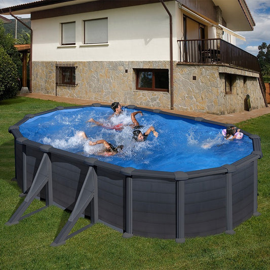 Piscina Gre Acero Imitacion Grafito 610 X 375 X 132 Cm_0