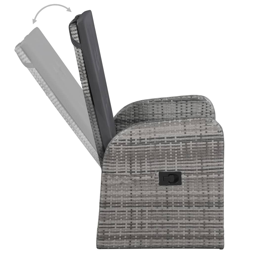 Vidaxl Juego De Comedor Para Jardín De 7 Piezas Gris_5