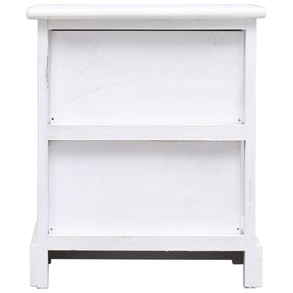 Mesita De Noche Madera De Paulownia Blanco 38x28x45 Cm_1