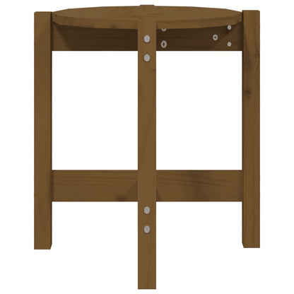 Mesa De Centro De Madera Maciza De Pino Marrón Miel Ø42,5x45 Cm_4