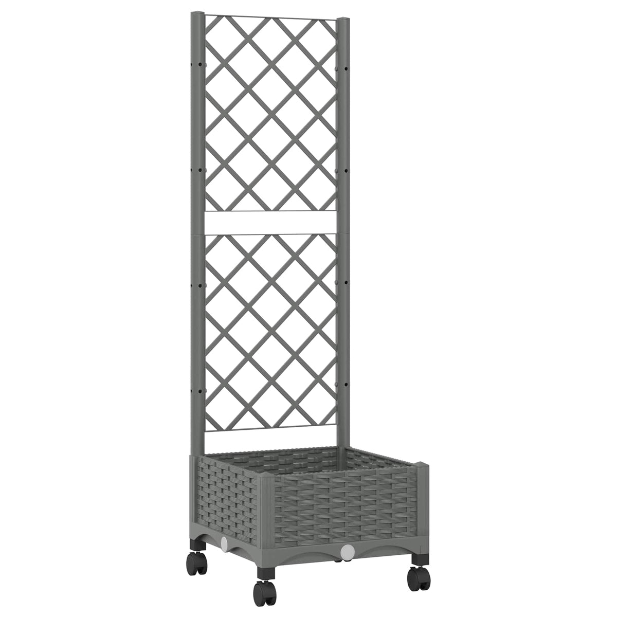 Jardinera Con Enrejado Y Ruedas Gris Claro 40 X 40 X 131,5 Cm_0