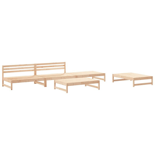 Vidaxl Juego De Sofás De Jardín 5 Piezas Madera Maciza De Pino_0