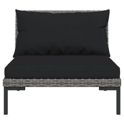 Vidaxl Muebles Jardín 3 Pzas Ratán Sintético Semicircular Gris Oscuro_5