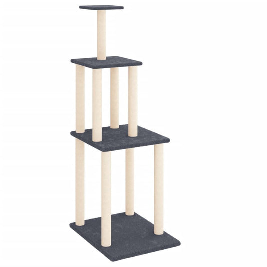 Vidaxl Rascador Para Gatos Con Postes De Sisal Gris Oscuro 149 Cm_0