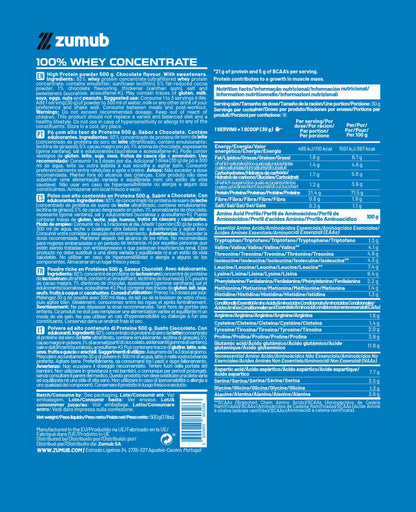 Zumub 100% Whey Concentrate 500 G  - Chocolate