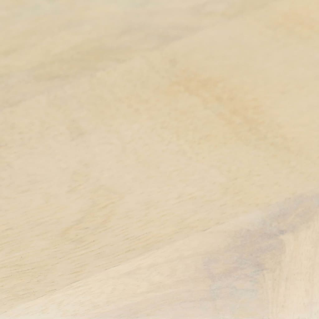 Mesa De Centro De Madera Maciza De Mango Blanca 68x68x30 Cm_2
