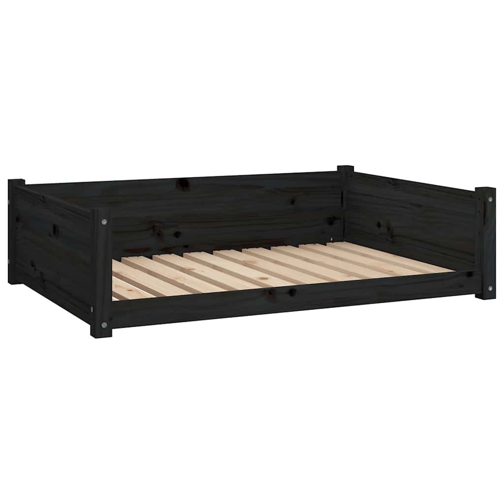 Vidaxl Cama Para Perros Madera Maciza De Pino Negro 95,5x65,5x28 Cm_0