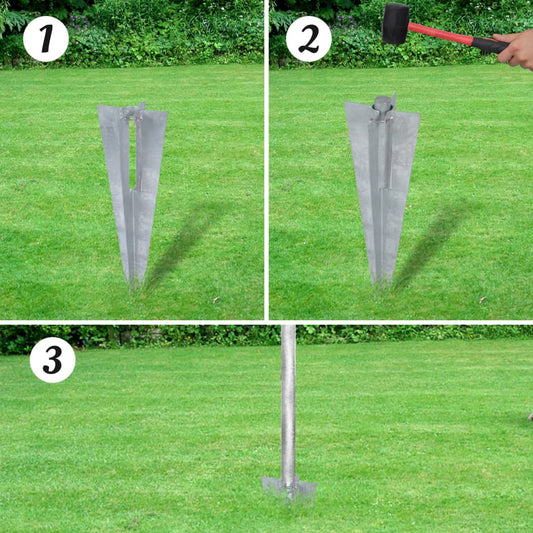 Valla Metálica Con Estacas Postes Acero Galvanizado 15x1 M / Vetonek_0