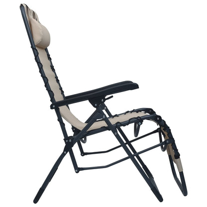 Tumbona Plegable De Textilene Color Crema_2