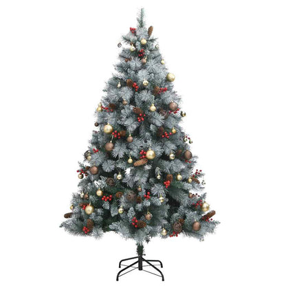 Vidaxl Árbol De Navidad Artificial Con Bisagras 300 Led Y Bolas 180 Cm_3