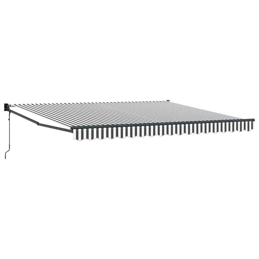 Toldo Retráctil Aluminio Y Tela Gris Antracita Y Blanco 4x3 M_0