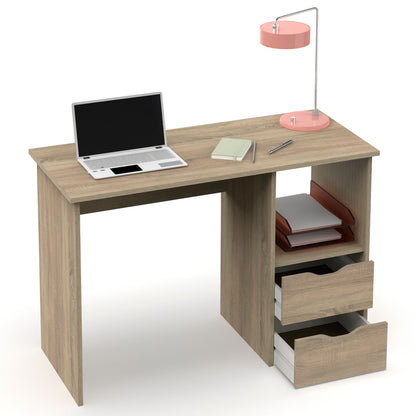 Escritorio, Mesa De Ordenador 76x115x50cm 2 Cajones, Oficina, Habitación Juvenil, Desk, Tocador, Briebe, Prakt, Madera_2