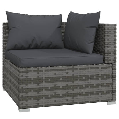 Vidaxl Set De Muebles De Jardín 3 Pzas Y Cojines Ratán Sintético Gris_4
