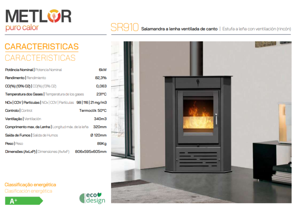 Estufa De Leña Metlor Modelo Sr910_1