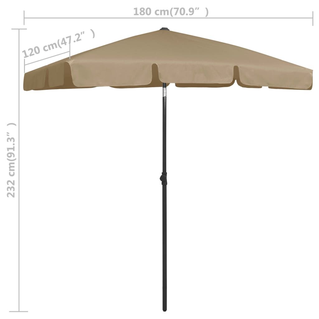 Vidaxl Sombrilla De Playa Gris Taupe 180x120 Cm_2
