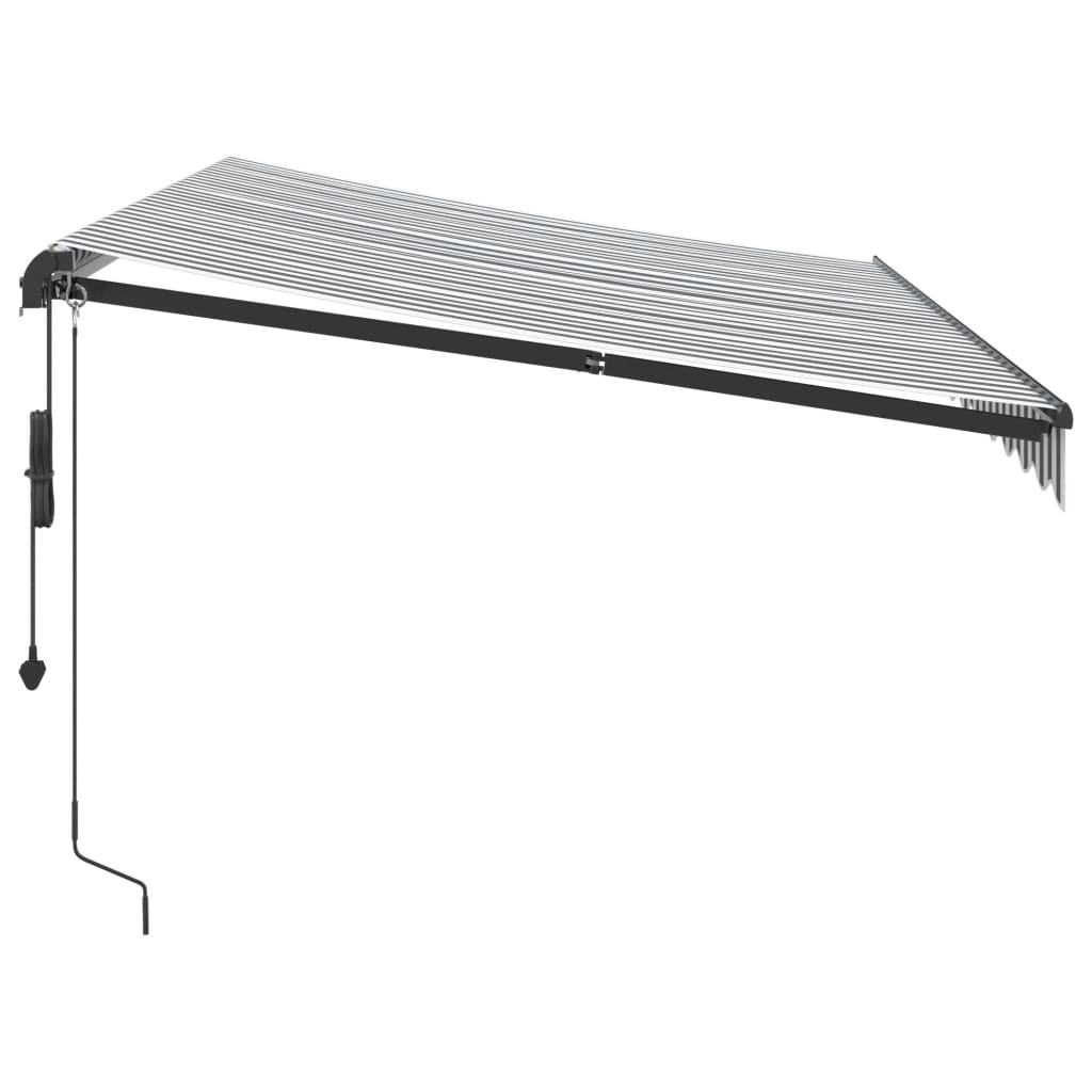 Toldo Retráctil Automático Luz Led Antracita Blanco 350x250 Cm_4
