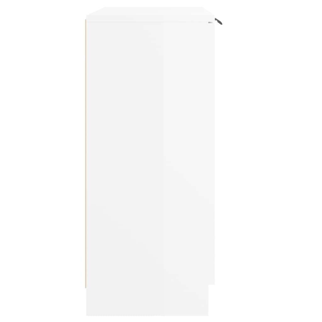 Aparador De Madera Contrachapada Blanco Brillante 60x30x70 Cm / Vetonek_2