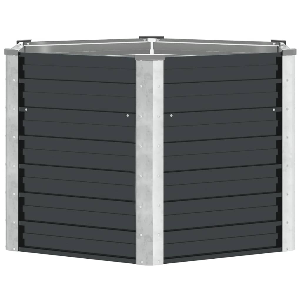 Arriate De Acero Galvanizado Gris Antracita 129x129x77 Cm_3