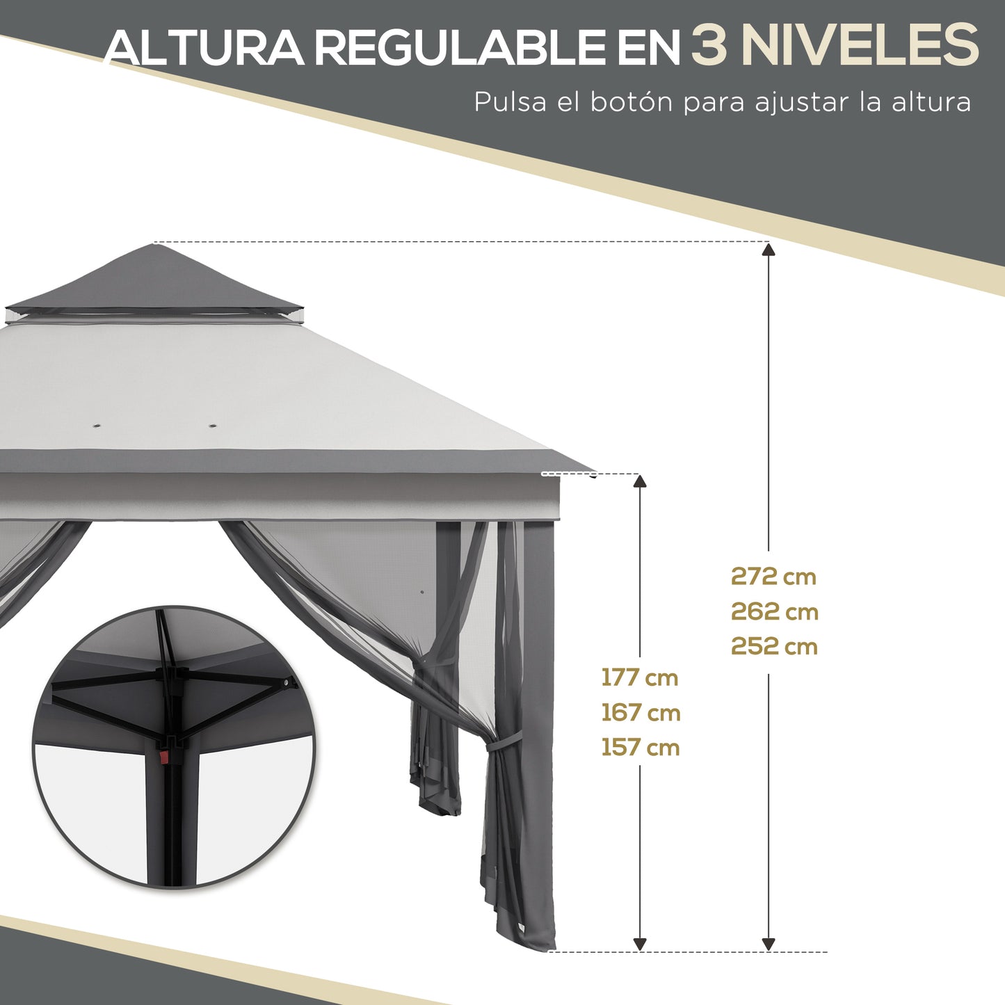Outsunny Carpa Plegable 3x3x2_4