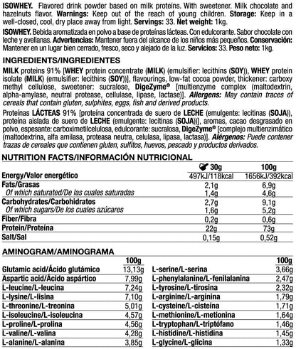 Isowhey - 1kg - Crema De Chocolate Y Avellanas - Proteína De Aislado De Suero Isolate - Quamtrax_5