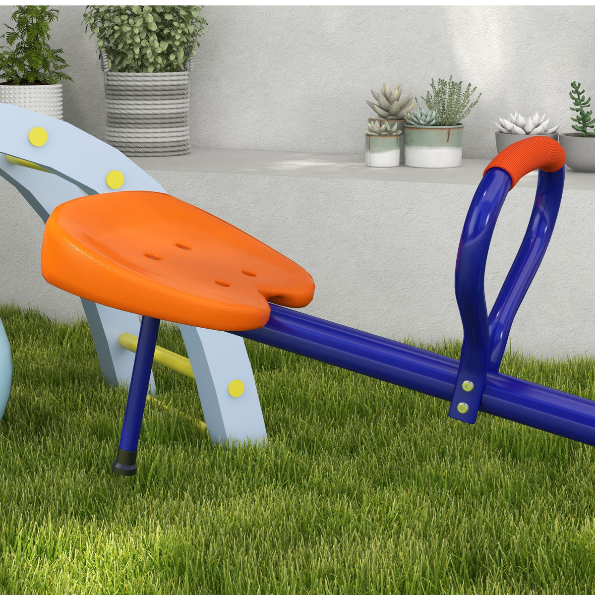 Balancín Infantil Outsunny Acero, Pp Multicolor 192x60x60 Cm_3