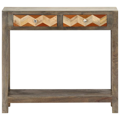 Mesa Consola De Madera Maciza De Mango Gris 86x30x76 Cm_2