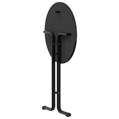 Mesa Alta De Comedor Madera Ingeniería Y Acero Negro Ø80x110 Cm_4