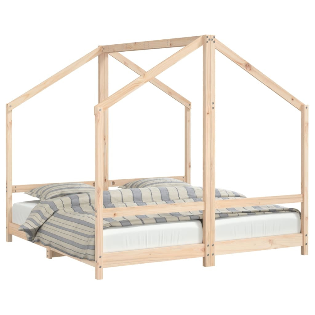 Vidaxl Estructura De Cama De Niños Madera Maciza De Pino 2x(80x160) Cm_0