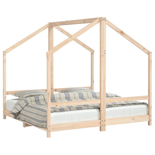 Vidaxl Estructura De Cama De Niños Madera Maciza De Pino 2x(80x160) Cm_0