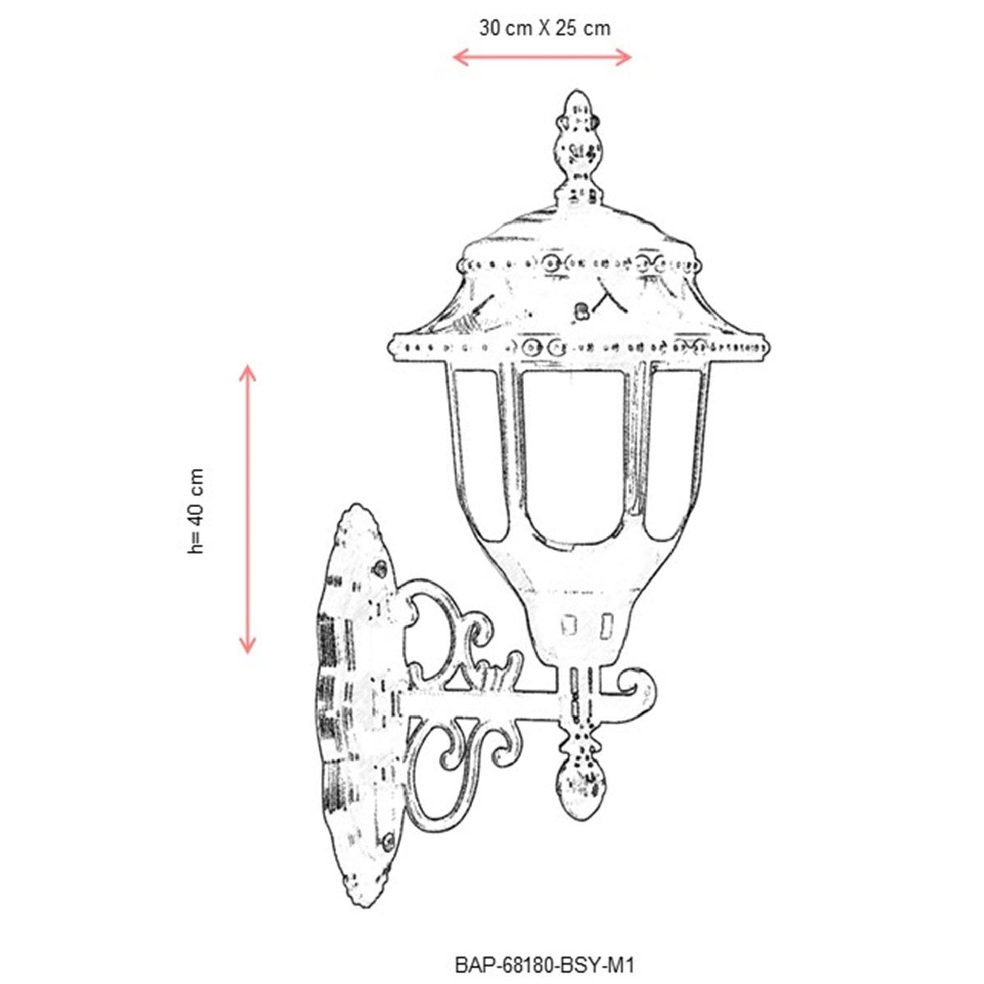 Aplique De Pared Para Exterior, Abs , Negro, 30x25x40, Casquillo E 27 Max 60 W_2