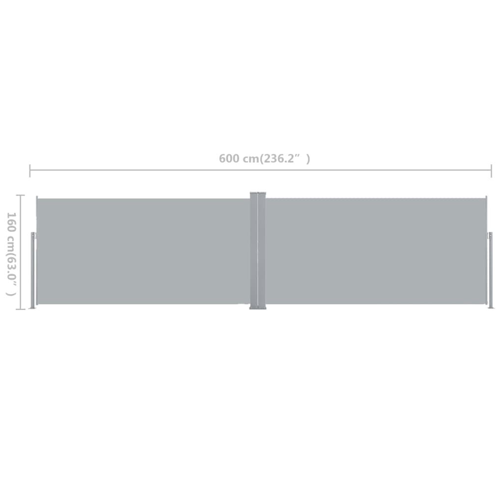 Vidaxl Toldo Lateral Retráctil 160x600 Cm Gris_2