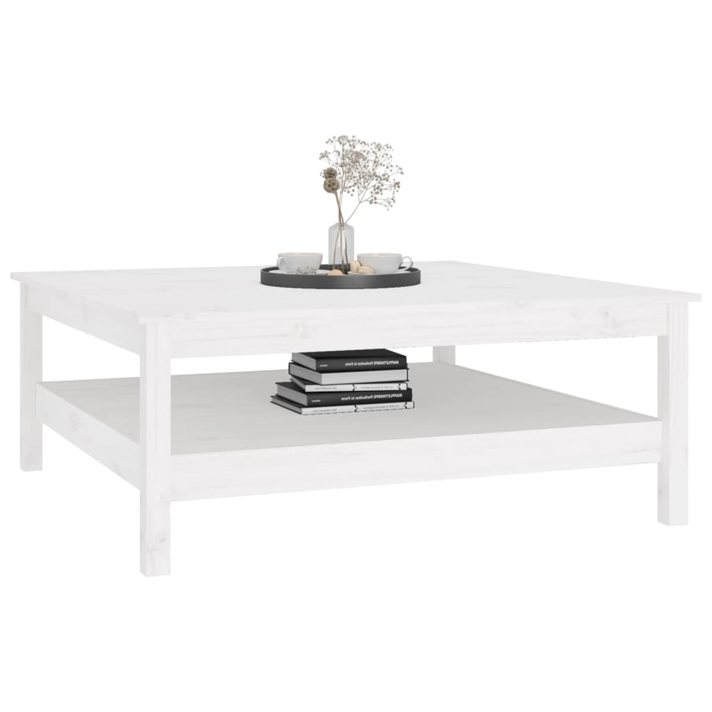 Mesa De Centro De Madera Maciza De Pino Blanco 100x100x40 Cm_3