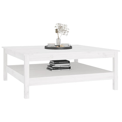 Mesa De Centro De Madera Maciza De Pino Blanco 100x100x40 Cm_3